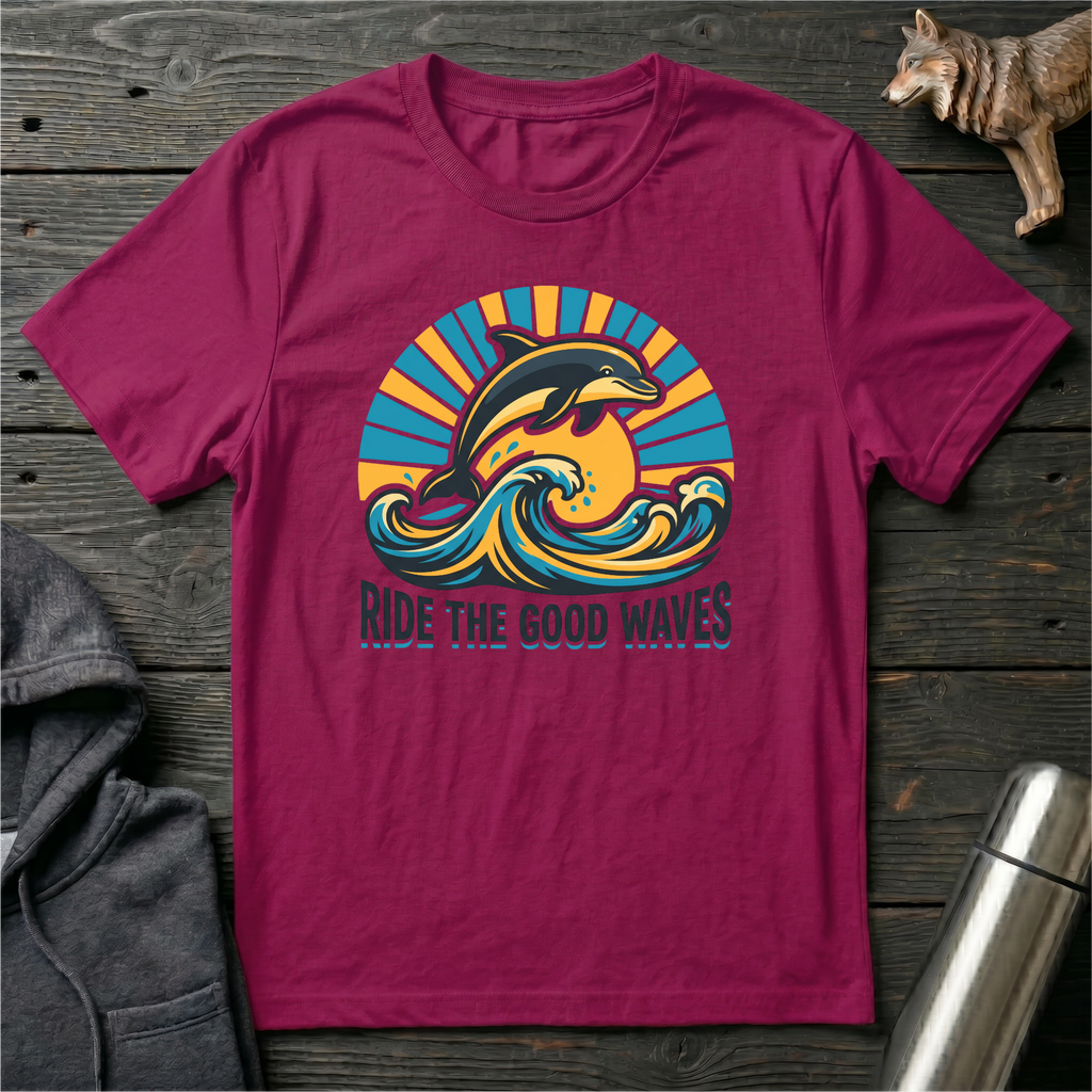 Ride the Good Waves Dolphin T-Shirt