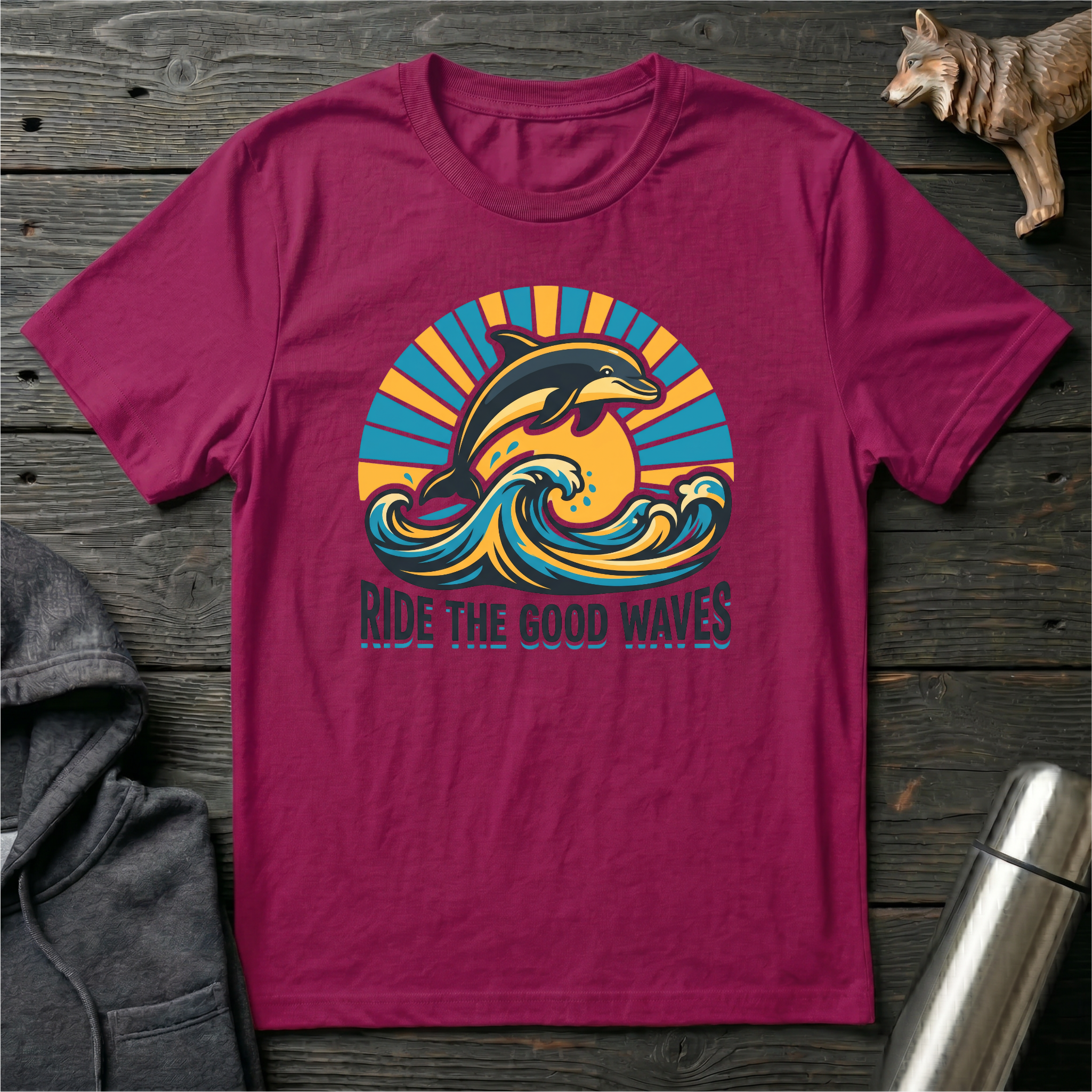 Ride the Good Waves Dolphin T-Shirt