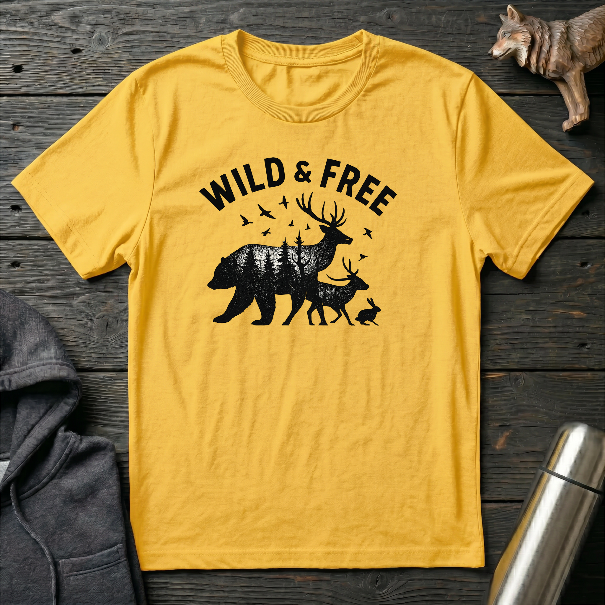 Wild & Free Forest Soul Bear Deer Rabbit T-Shirt