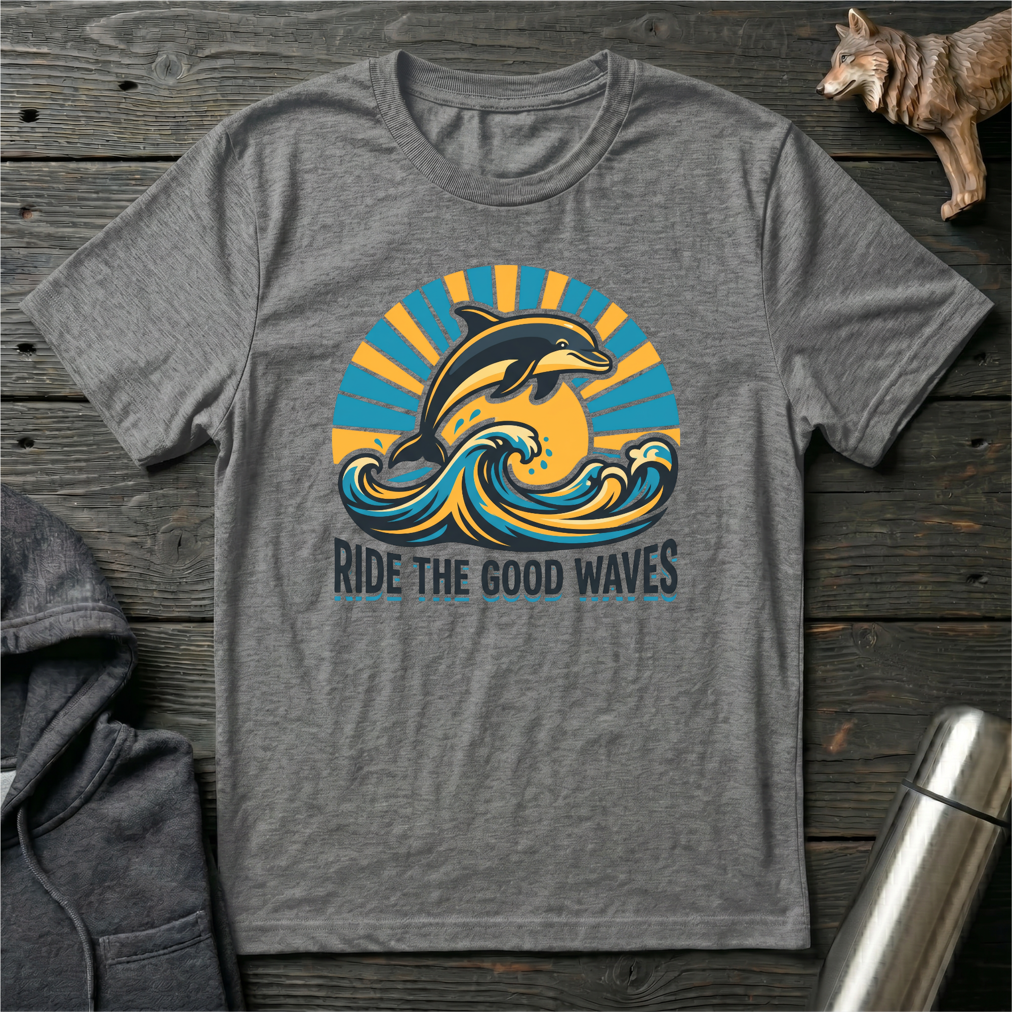 Ride the Good Waves Dolphin T-Shirt