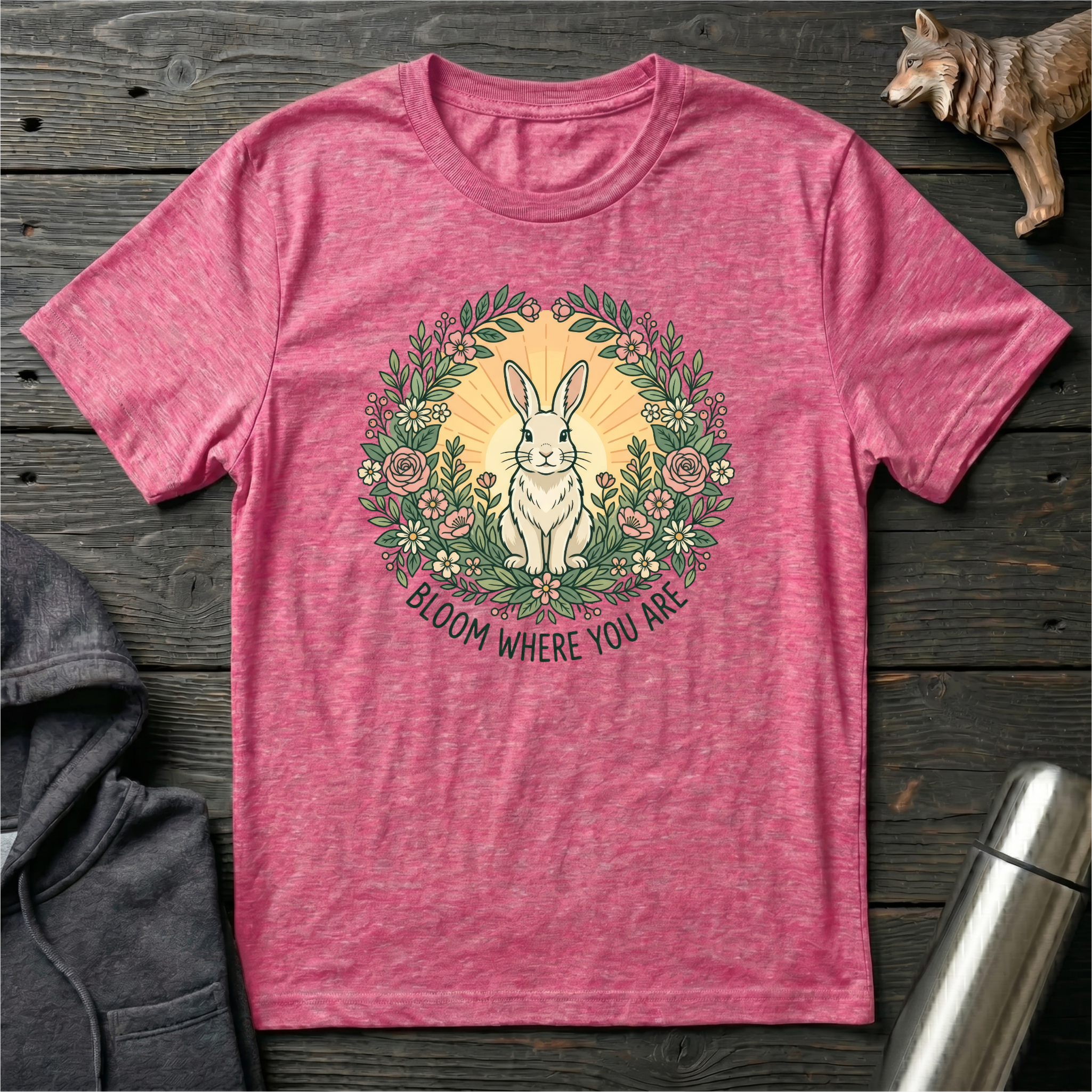 Bloom Where You Are Rabbit T-Shirt