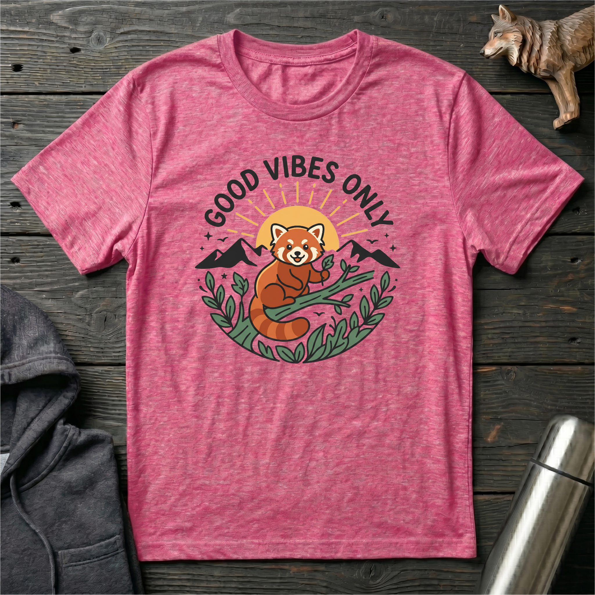 Good Vibes Only Red Panda T-Shirt