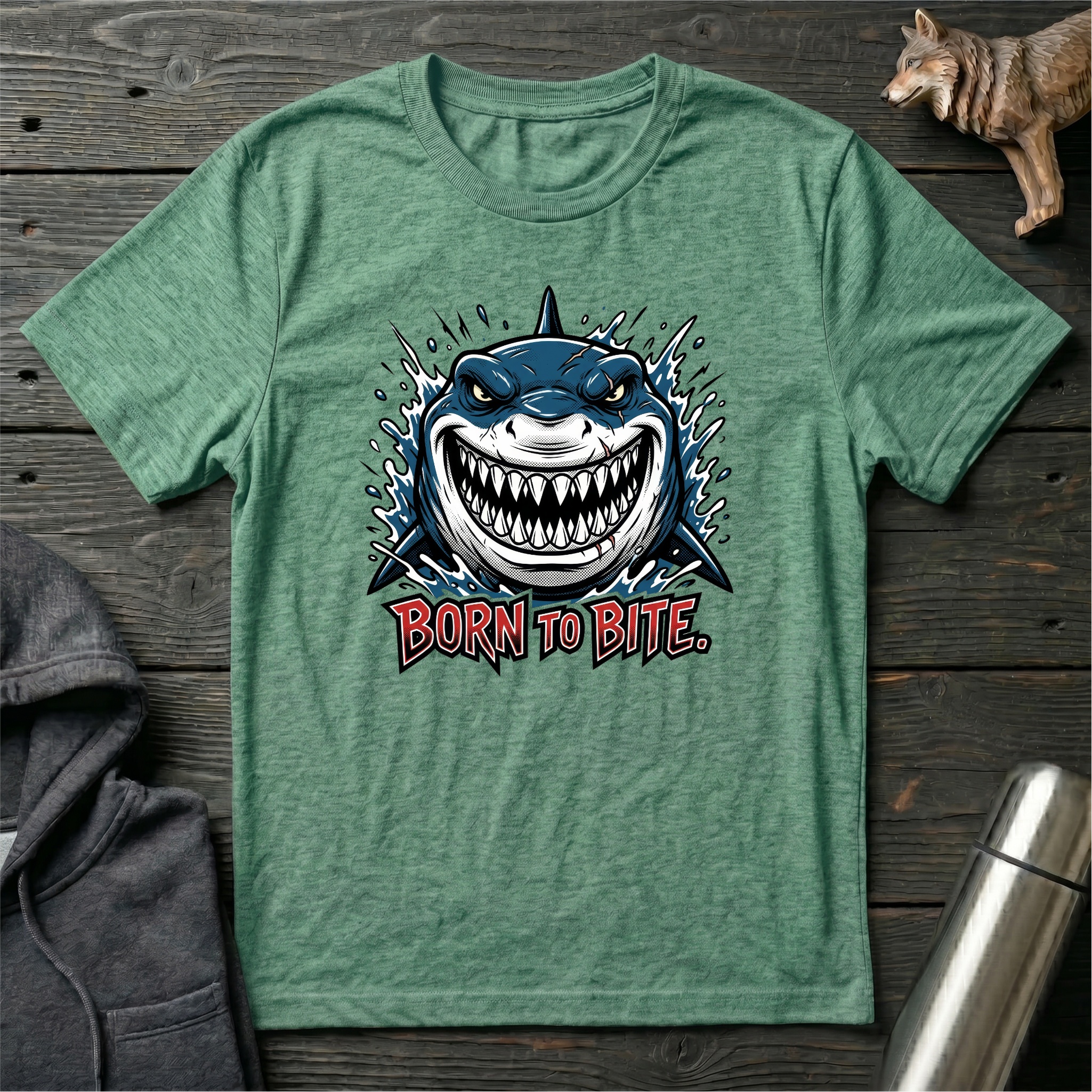 Born to Bite Front Shark T-Shirt
