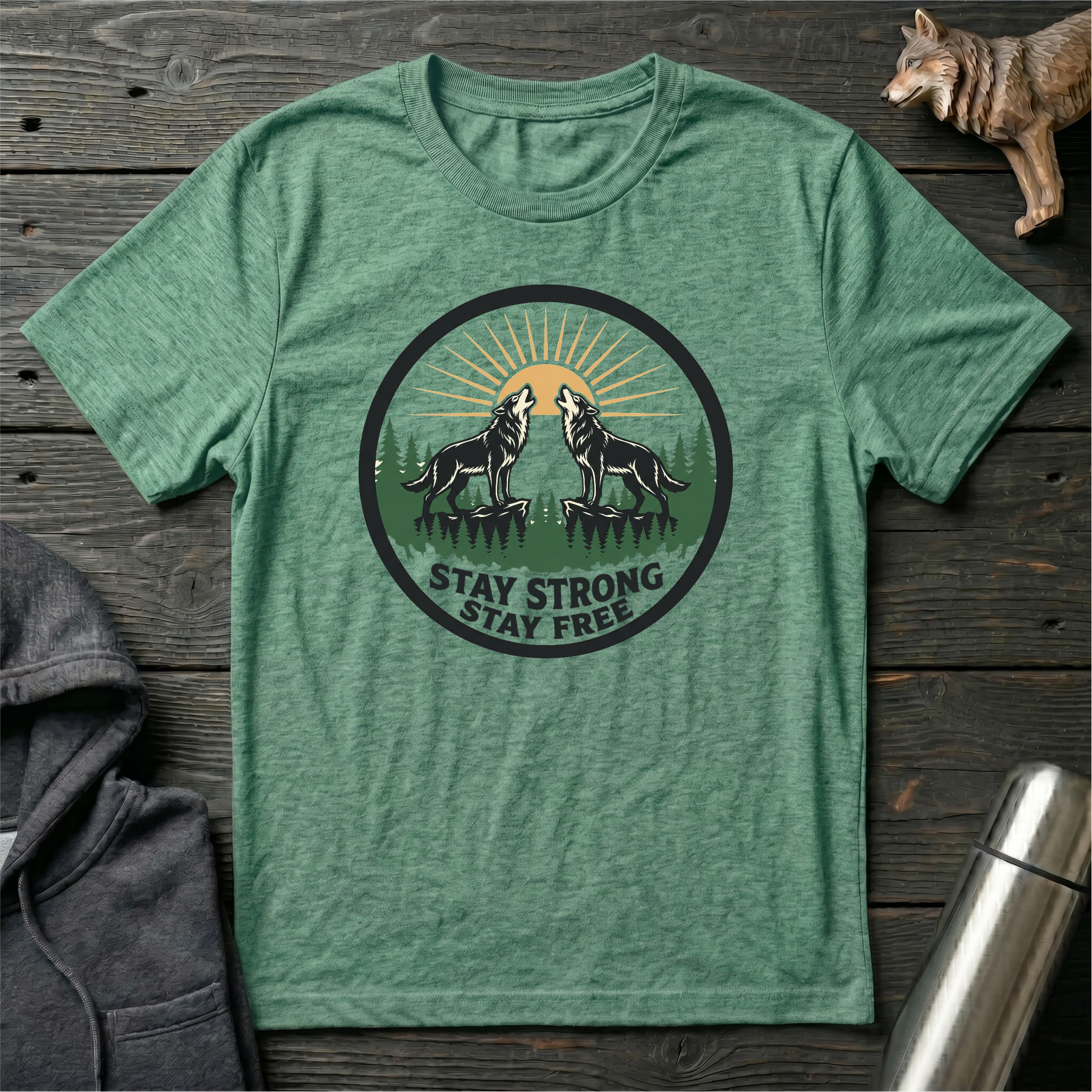 Stay Strong Stay Free wolves T-Shirt