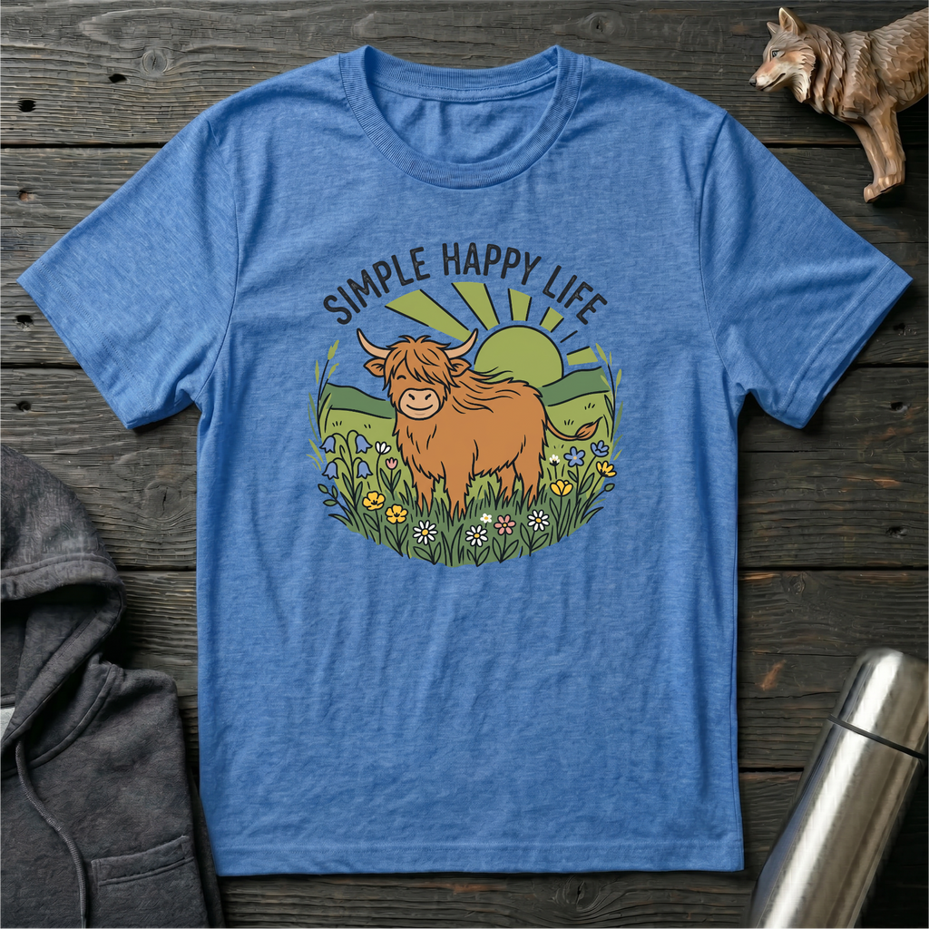Simple Happy Life Cow T-Shirt