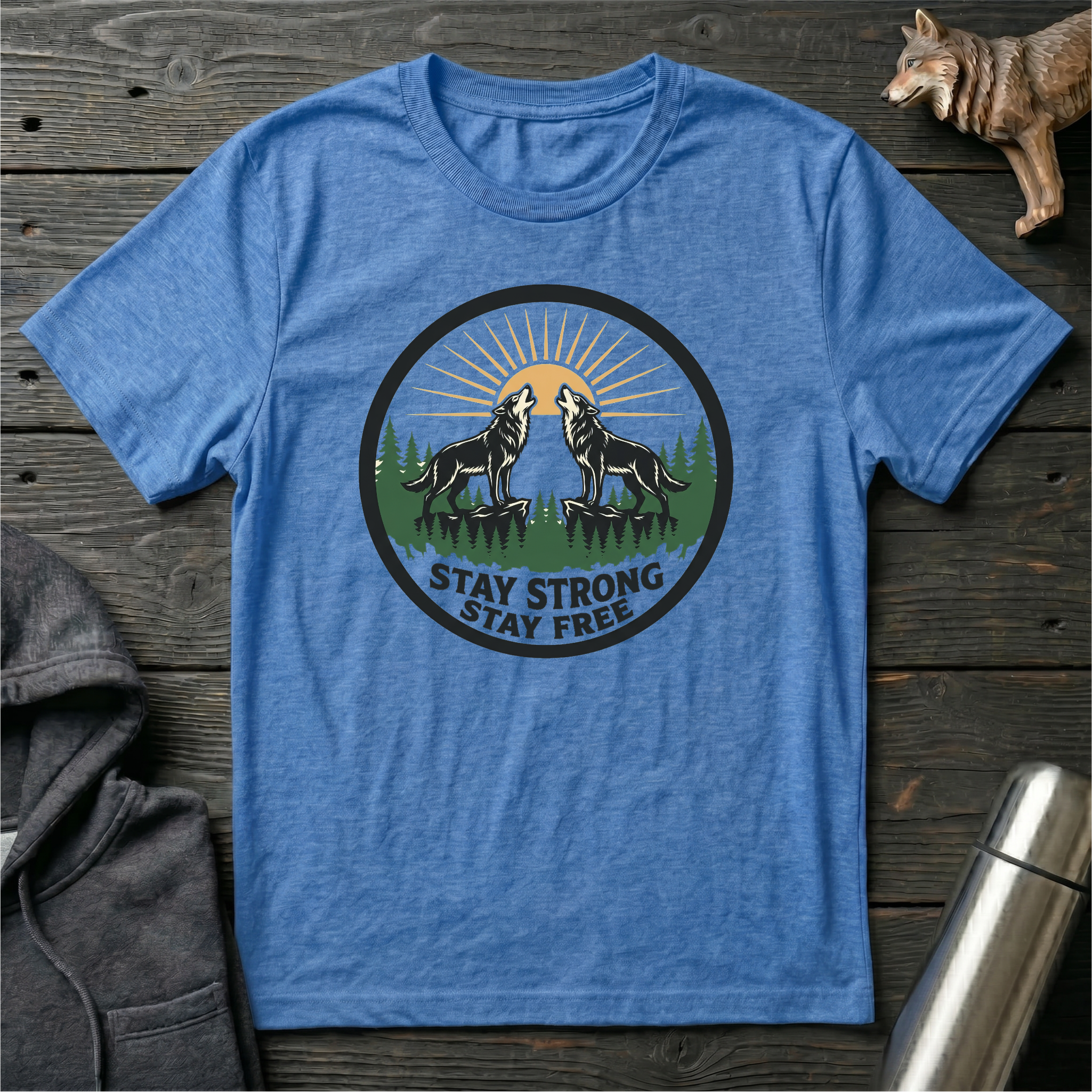Stay Strong Stay Free wolves T-Shirt