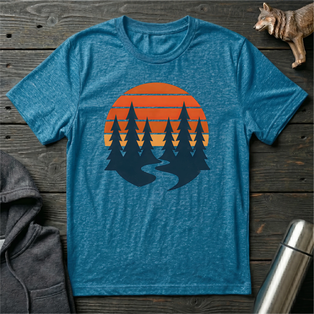 Retro Sunset Pines T-Shirt