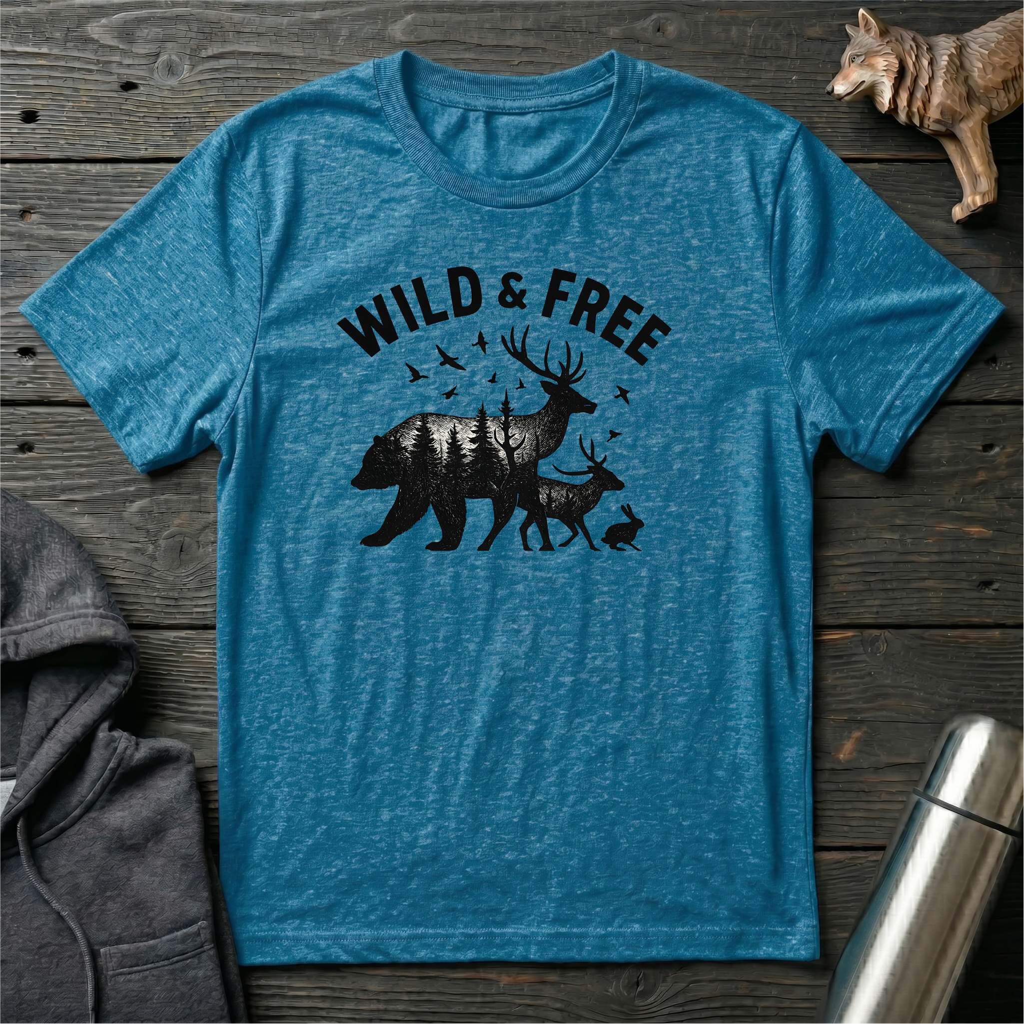 Wild & Free Forest Soul Bear Deer Rabbit T-Shirt