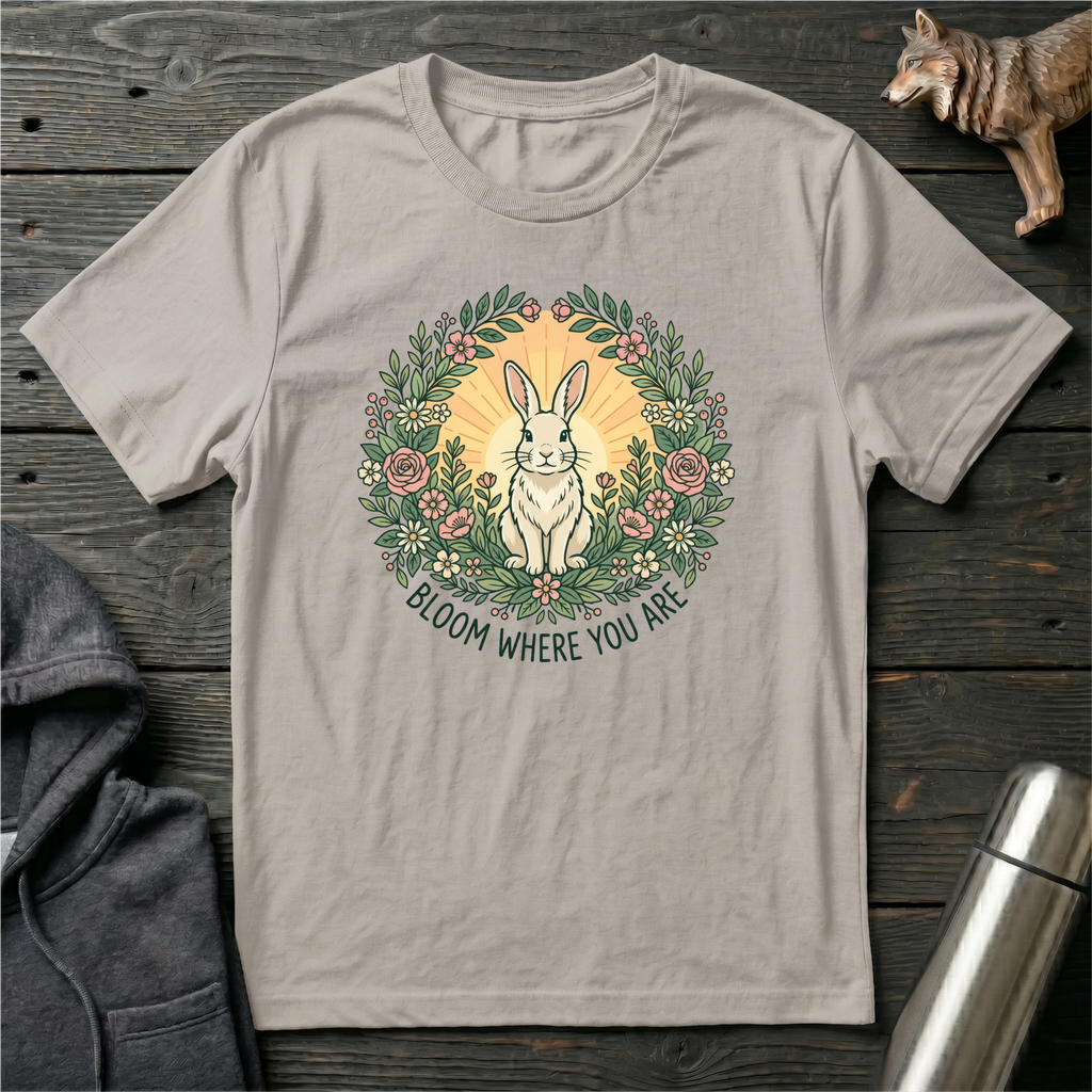 Bloom Where You Are Rabbit T-Shirt