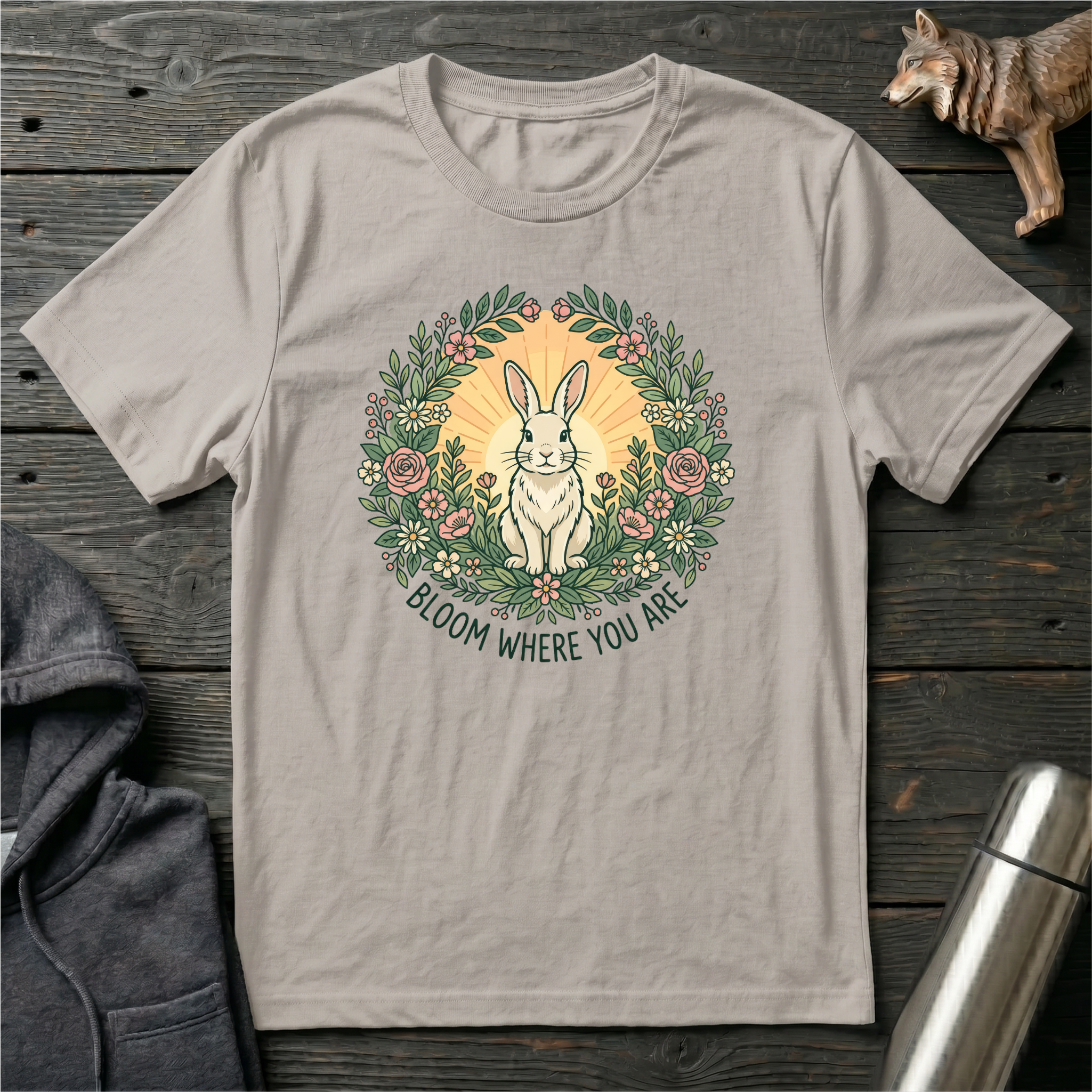 Bloom Where You Are Rabbit T-Shirt