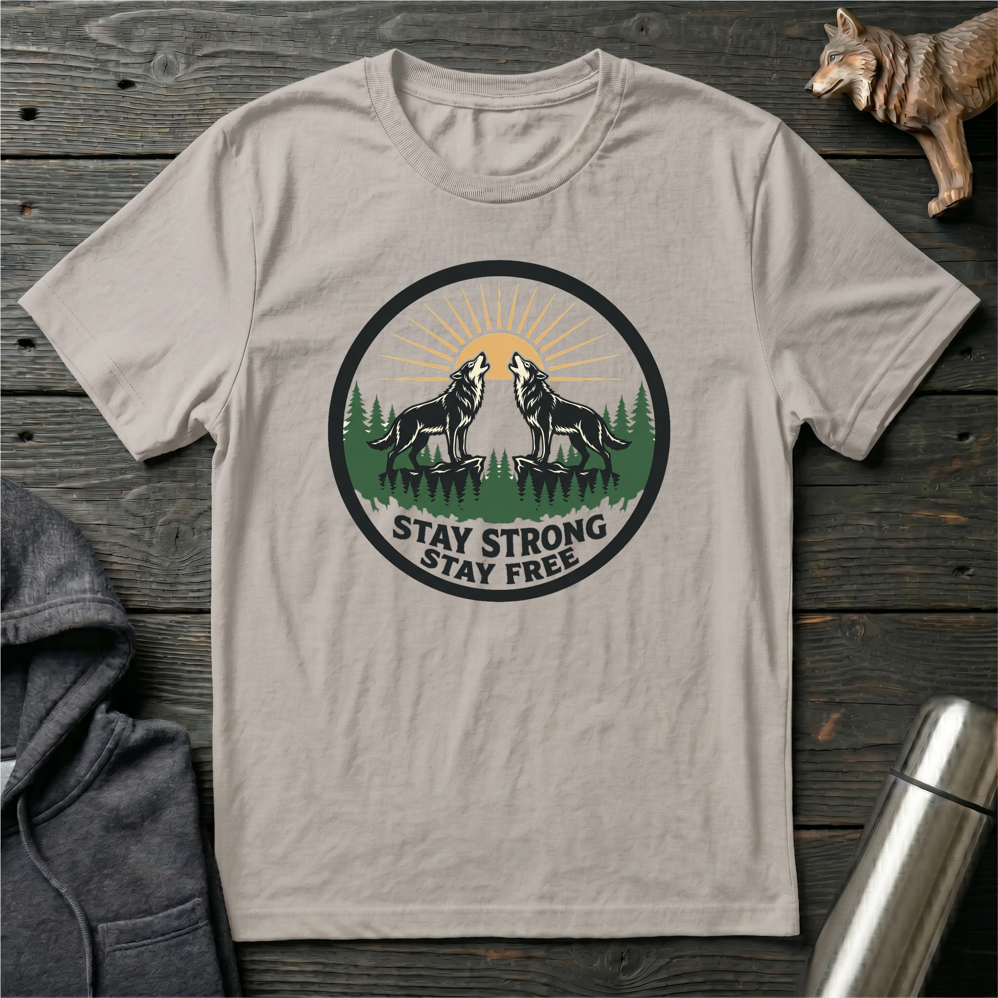 Stay Strong Stay Free wolves T-Shirt