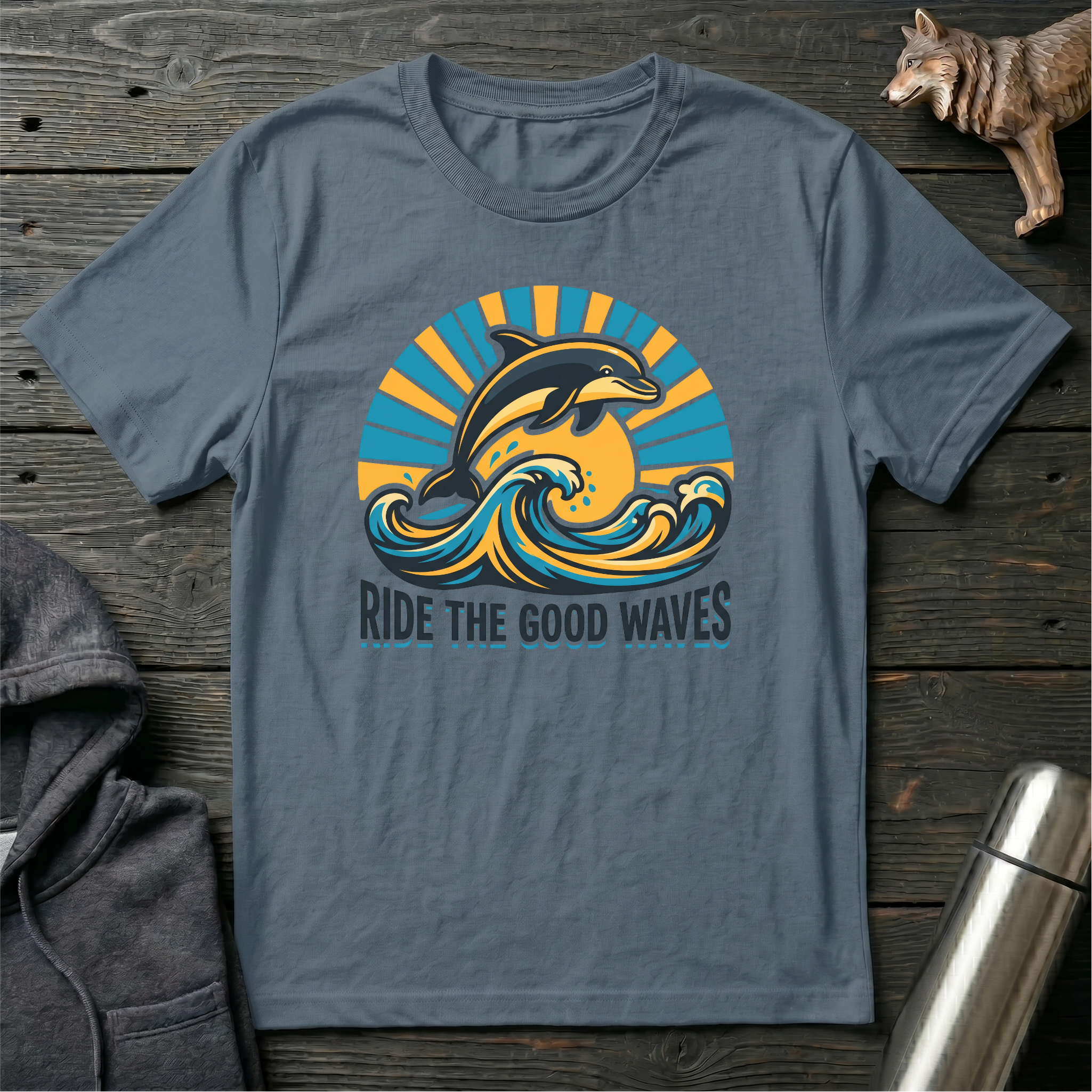 Ride the Good Waves Dolphin T-Shirt