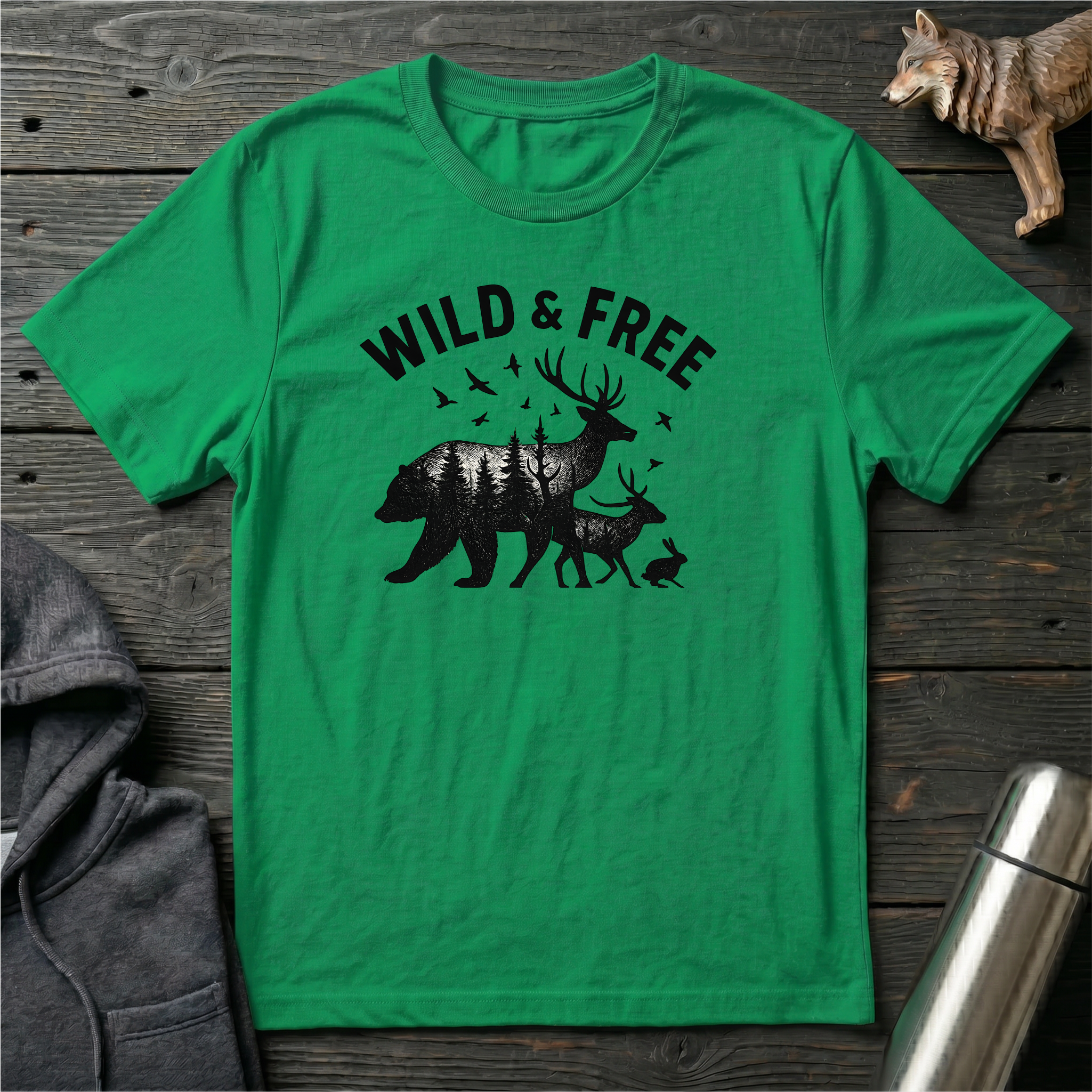 Wild & Free Forest Soul Bear Deer Rabbit T-Shirt