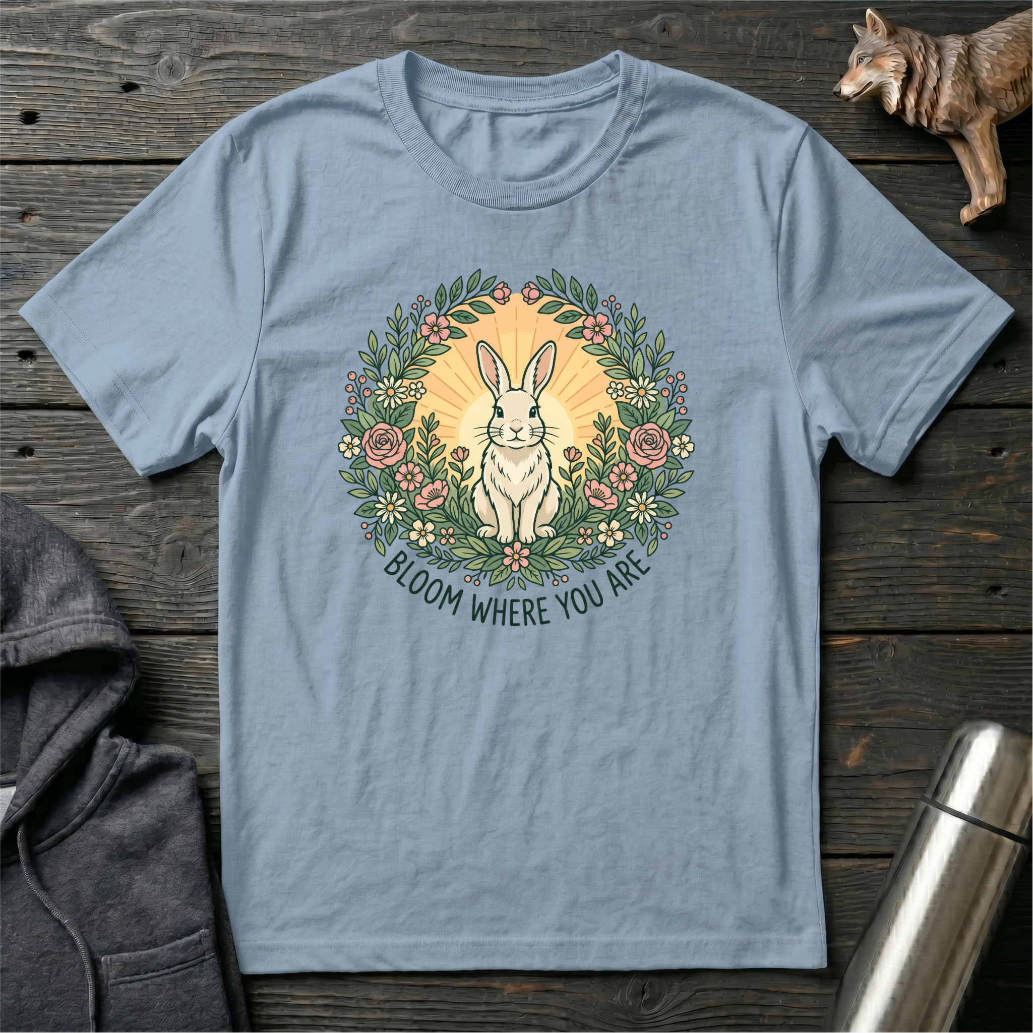 Bloom Where You Are Rabbit T-Shirt