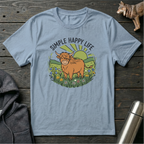 Simple Happy Life Cow T-Shirt