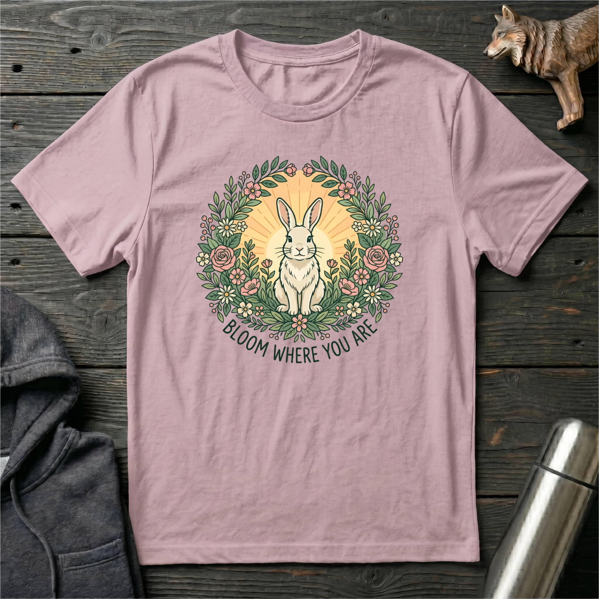 Bloom Where You Are Rabbit T-Shirt