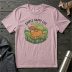 Simple Happy Life Cow T-Shirt