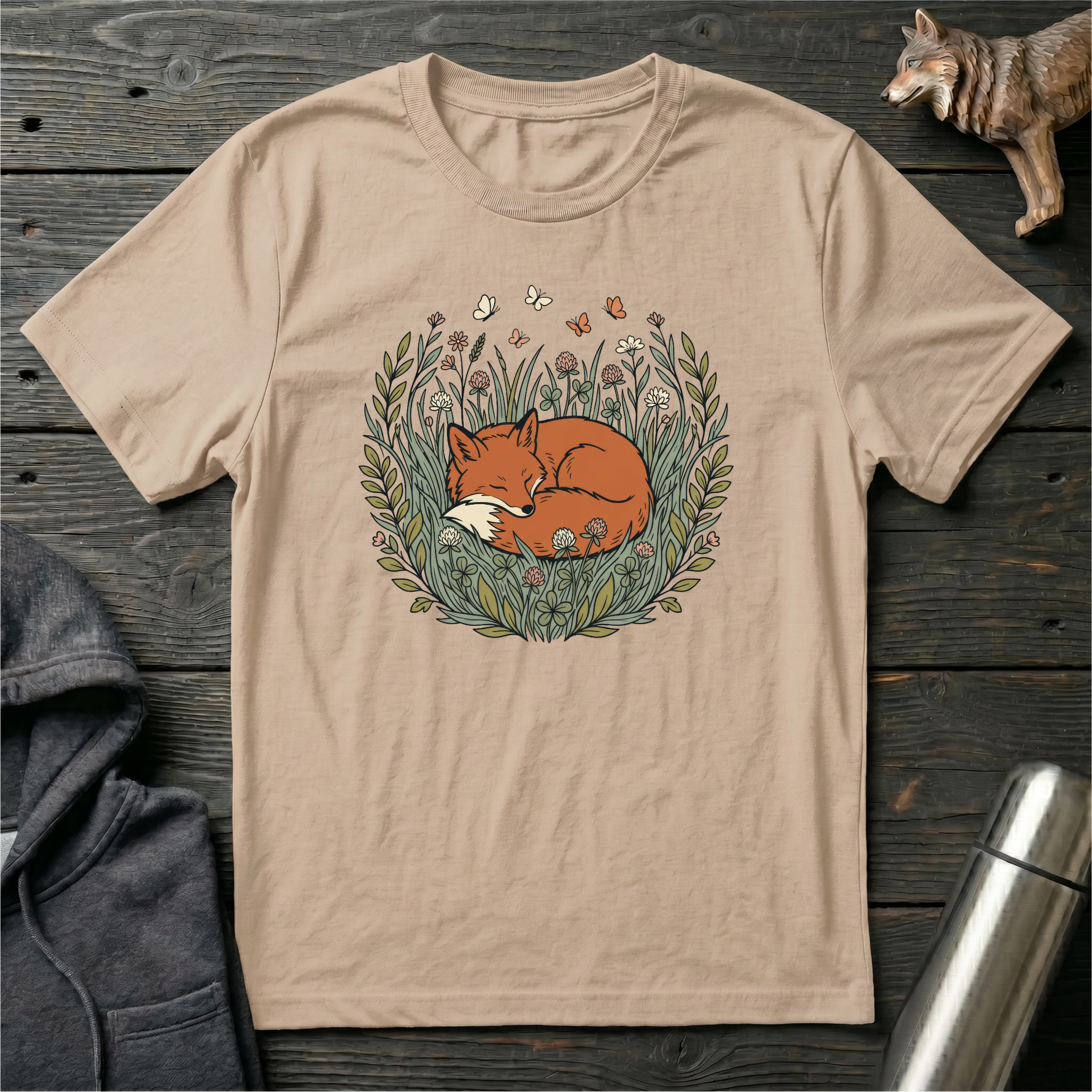 Cozy Sleeping Fox T-Shirt