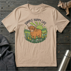 Simple Happy Life Cow T-Shirt