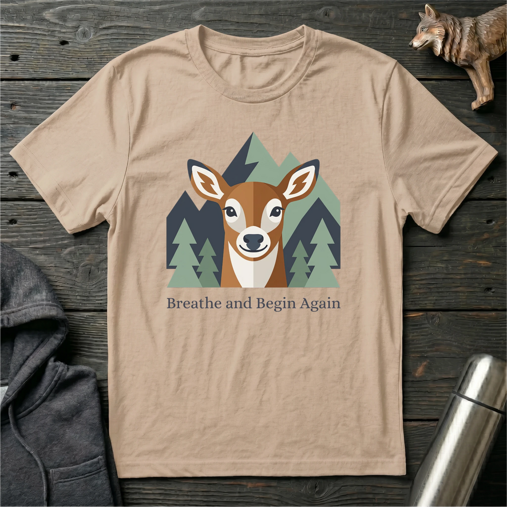 Breathe and Begin Again Deer T-Shirt