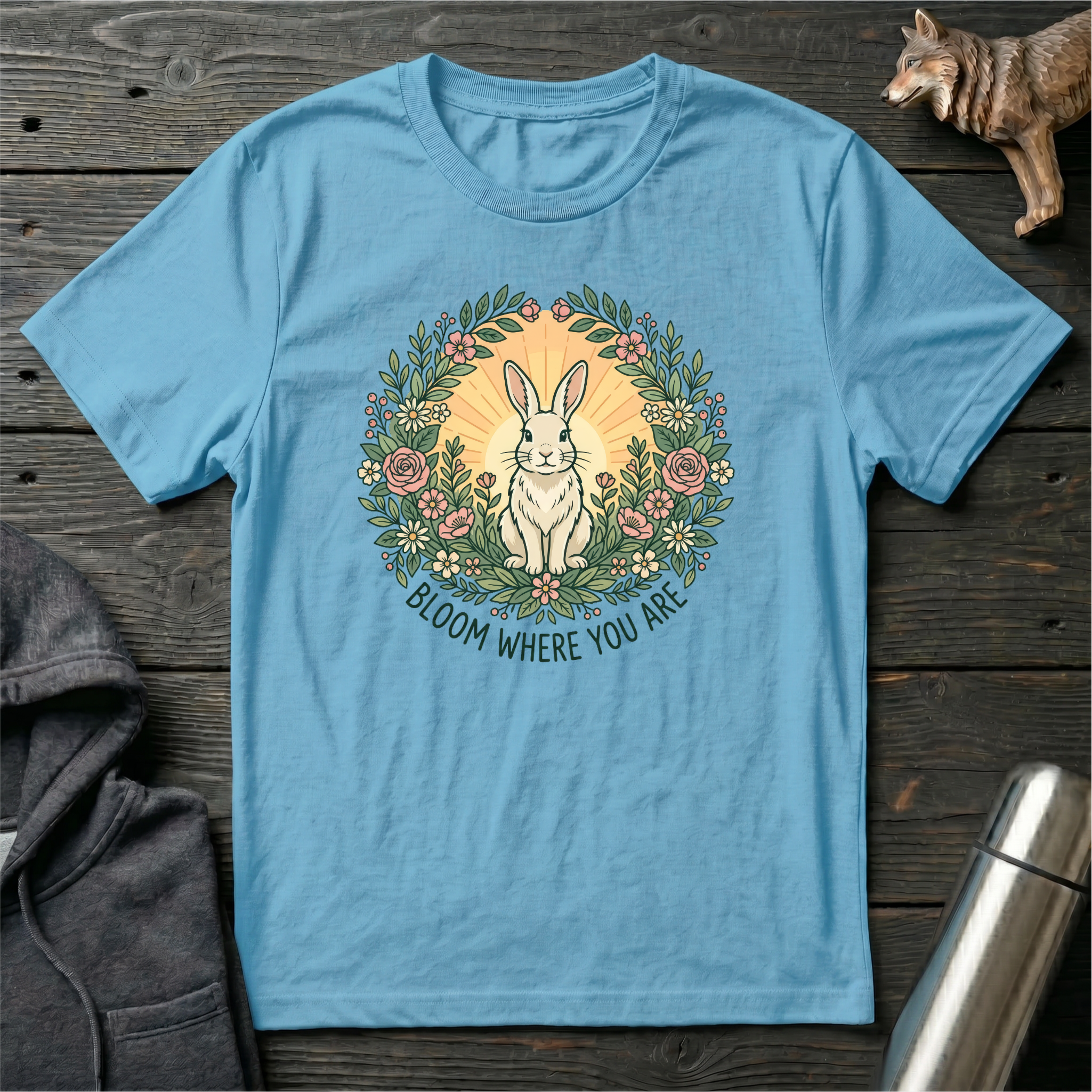 Bloom Where You Are Rabbit T-Shirt