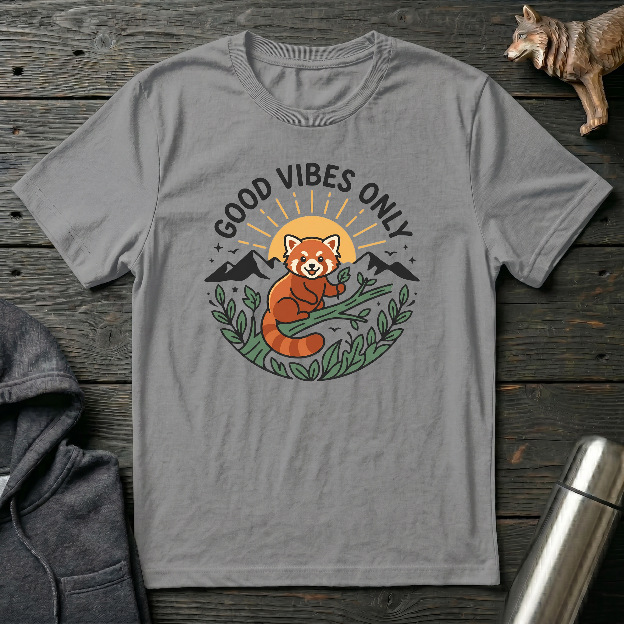 Good Vibes Only Red Panda T-Shirt
