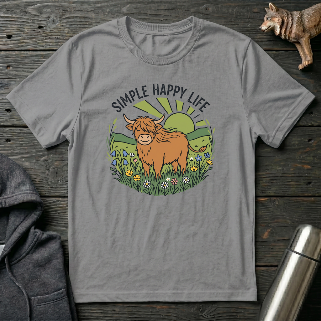 Simple Happy Life Cow T-Shirt