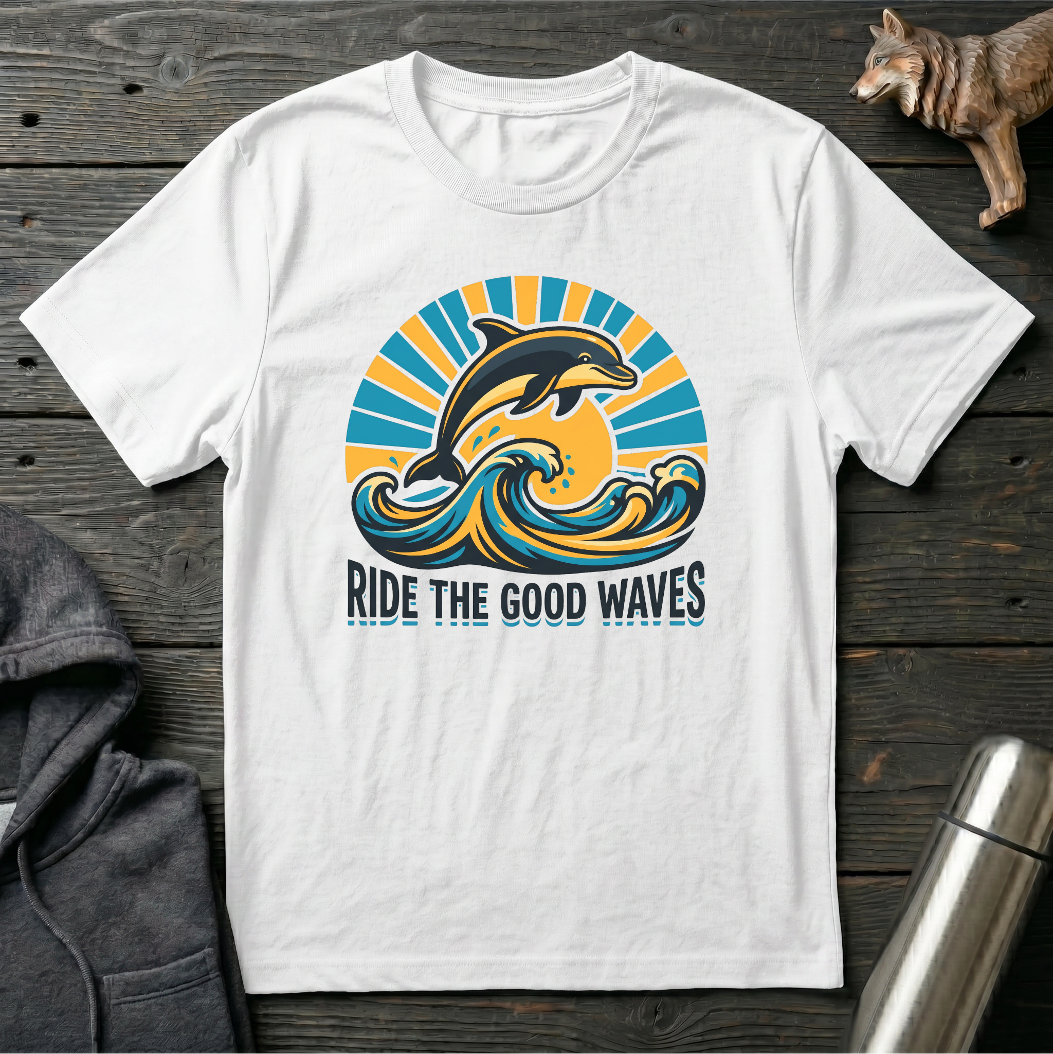 Ride the Good Waves Dolphin T-Shirt
