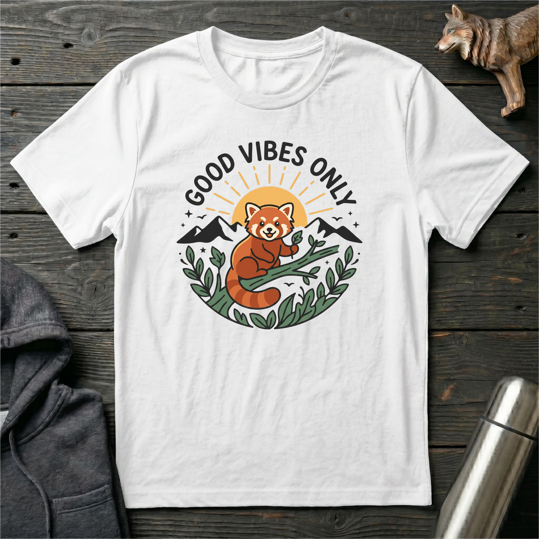Good Vibes Only Red Panda T-Shirt