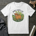 Simple Happy Life Cow T-Shirt