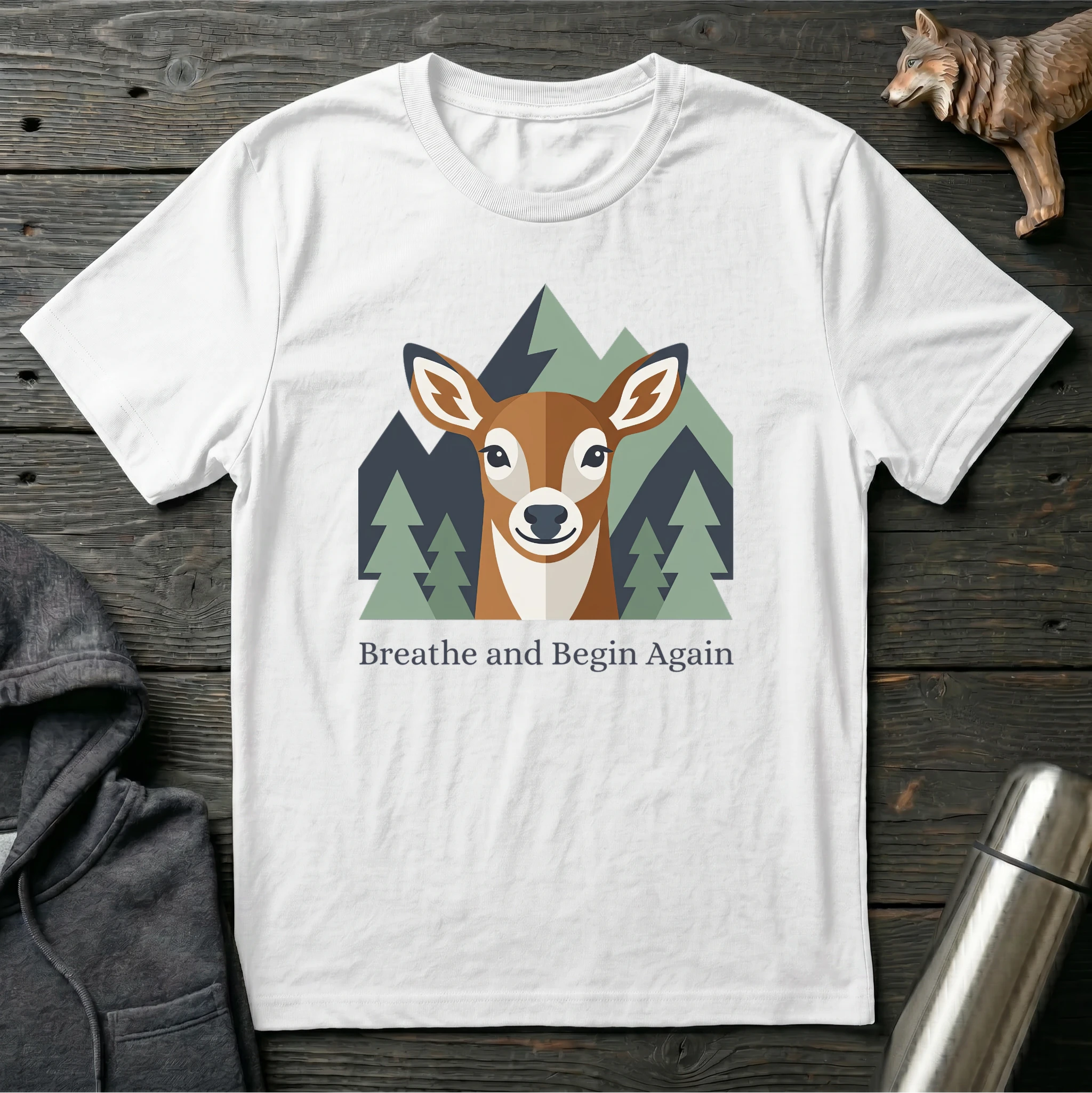 Breathe and Begin Again Deer T-Shirt