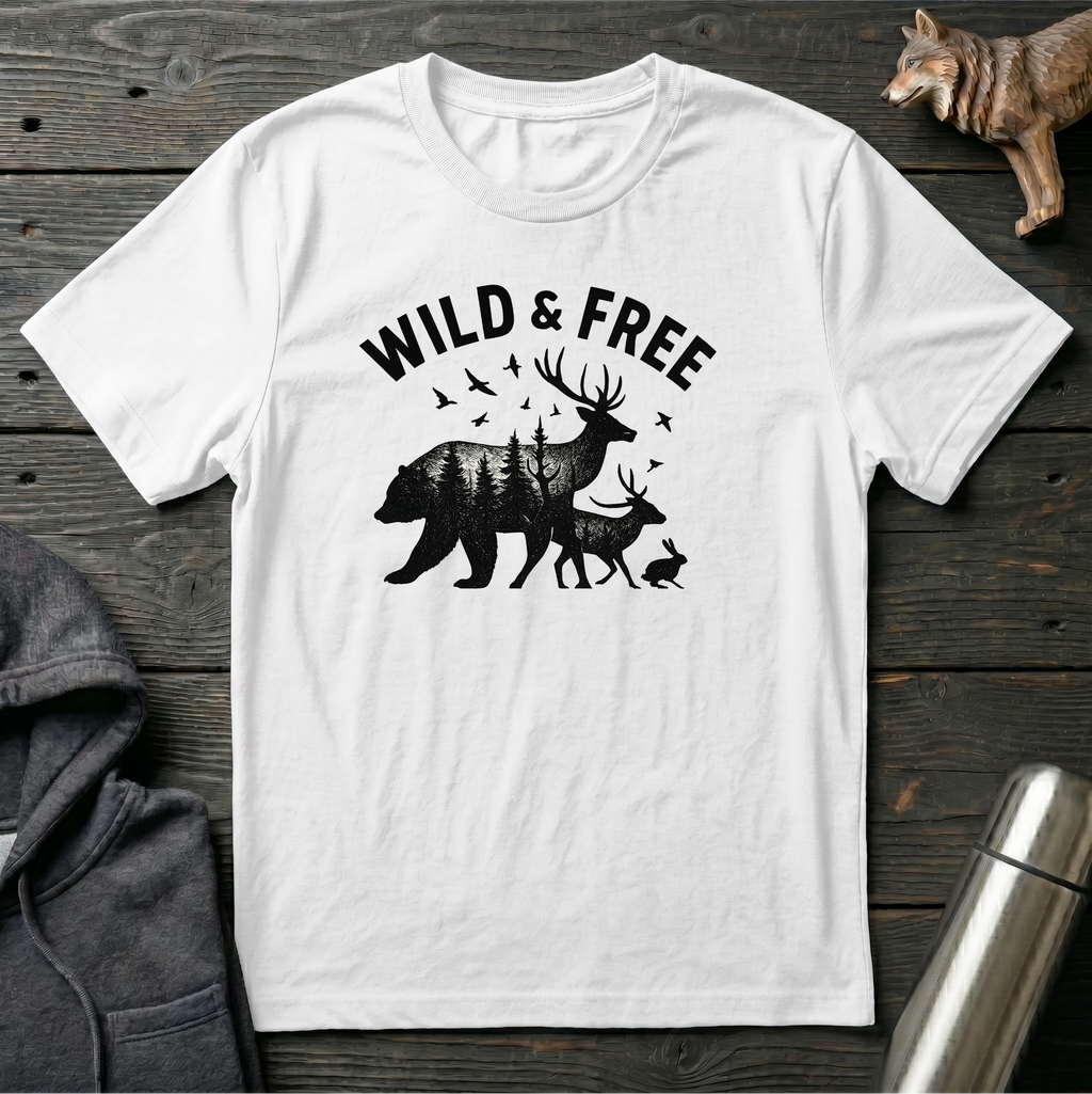 Wild & Free Forest Soul Bear Deer Rabbit T-Shirt